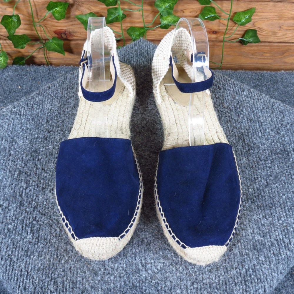 Boden Peggy Womens Espadrille Flat Size 40 Summer Navy Blue Suede Spain - Picture 3 of 9